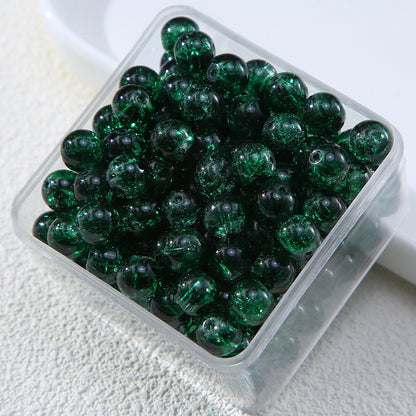 Gradient Crackle Round Glass Beads 10mm Vibrant Mixed Colors 60pcs 8