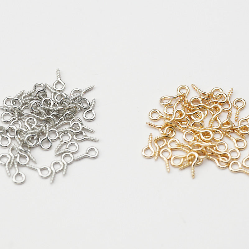 Iron Eye Pin Hooks Keychain Hardware 8 10 13 15 21mm 100pcs