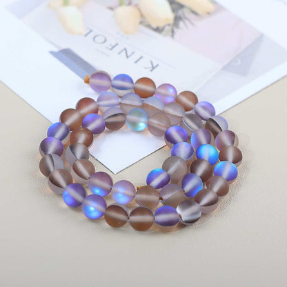 Mermaid Round Glass Beads 6mm Matte Pastel Jewel Tones 40pcs 36