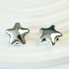 Pentagram Snowflake Acrylic Beads 14mm 21mm Metallic Plated 100pcs 6
