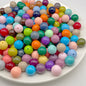 Opaque Bubblegum Beads 20mm Solid Color Glossy Mixed 113pcs 5