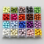 Glossy Metallic Round Acrylic Beads 10mm Colorful Assorted 50pcs