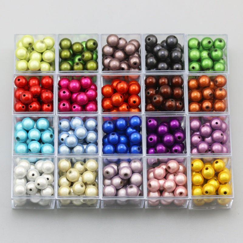 Glossy Metallic Round Acrylic Beads 10mm Colorful Assorted 50pcs