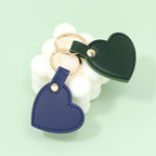 Leather Heart Shaped Keychain Soft Pastel Colors Stylish 4