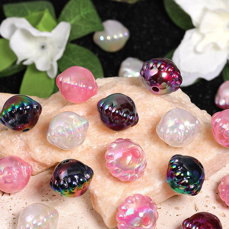 UV Plating Flying Saucer Acrylic Beads 15-17mm Metal Colored 50pcs