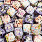 Square Acrylic Beads 14mm Diagonal-Hole Mickey and Sanrio Printed 50pcs 4