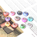 Blooming Color Marble Resin Spacer Beads 14mm Glossy Metal-Lined Hole 100pcs 4