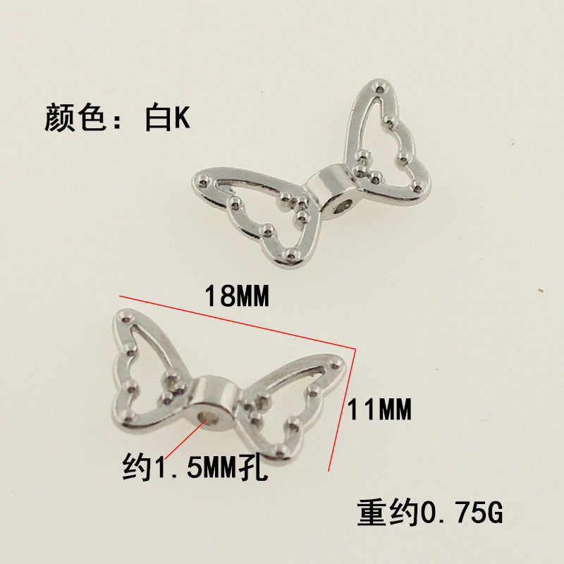 Angel Wings Metal Beads Antique Silver Tone 20pcs 11