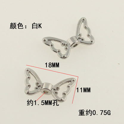 Angel Wings Metal Beads Antique Silver Tone 20pcs 11
