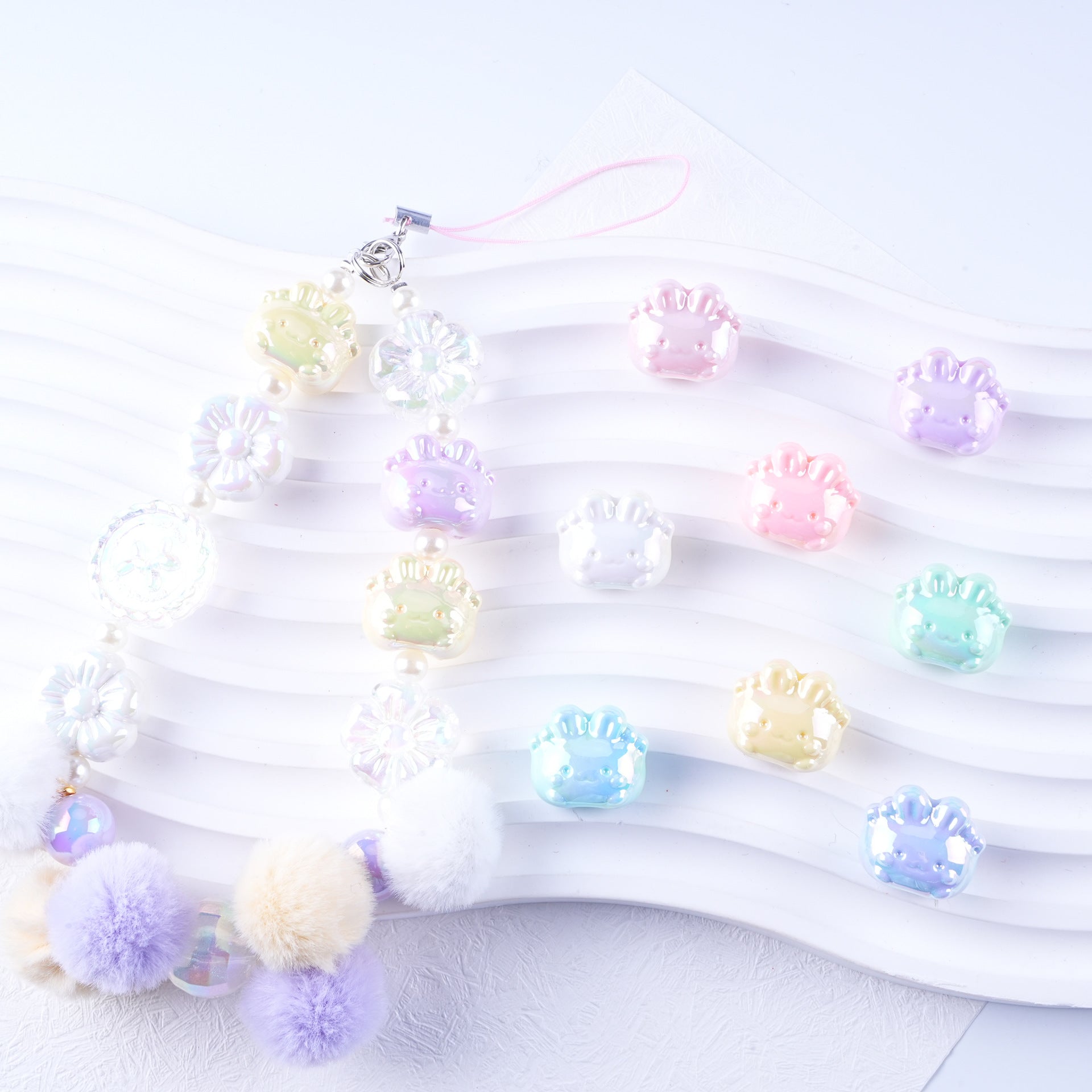Plated Small Rabbit Acrylic Beads 17mm UV Iridescent Finish 50pcs 4