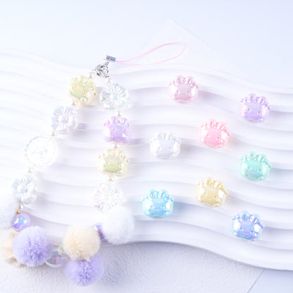 Plated Small Rabbit Acrylic Beads 17mm UV Iridescent Finish 50pcs 4