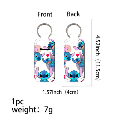 Cartoon Character Chapstick Holder Keychain Neoprene Colorful 8pcs 18