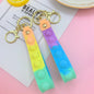 Silicone Bubble Pop Wristlet Keychain Colorful Stress Relief Fit 7