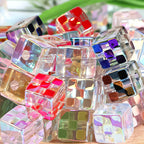 Checkerboard Cube Acrylic Beads 14mm Colorful Mixed 30pcs 6