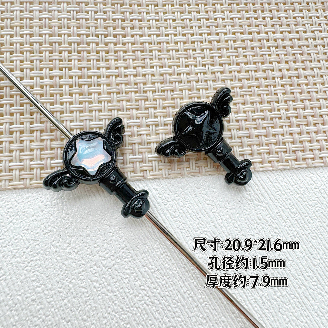 Wand Metal Beads Painted Anime Style Alloy 10pcs 22