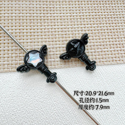 Wand Metal Beads Painted Anime Style Alloy 10pcs 22