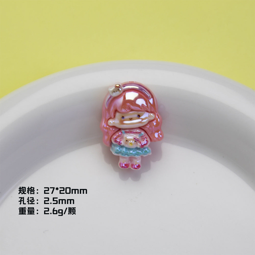 Plating Sanrio Resin Beads Glossy Pretty Girl Series 10pcs 8