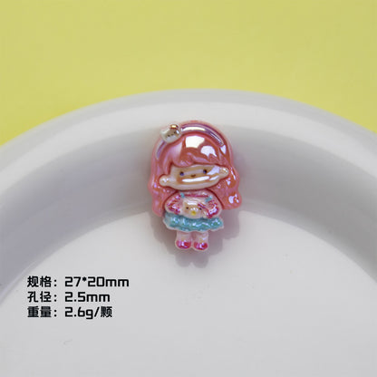 Plating Sanrio Resin Beads Glossy Pretty Girl Series 10pcs 8
