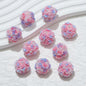 Embellished Flower Cluster Clay Beads 20mm Gradient Rose 10pcs 10