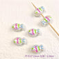 Painted Fish Acrylic Beads 22x13mm Glossy Pastel Neon Wavy Lines 10pcs 9