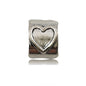 Heart Metal Beads Large Hole Metallic Silver Tone 30pcs 10