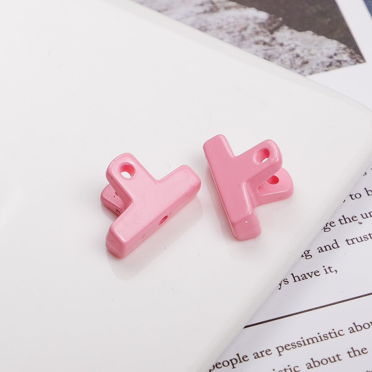 Painted Clip Acrylic Beads 20mm Baking Theme Colorful Glossy 100pcs 14