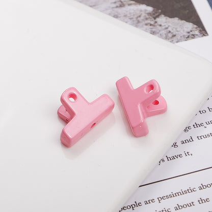 Painted Clip Acrylic Beads 20mm Baking Theme Colorful Glossy 100pcs 14