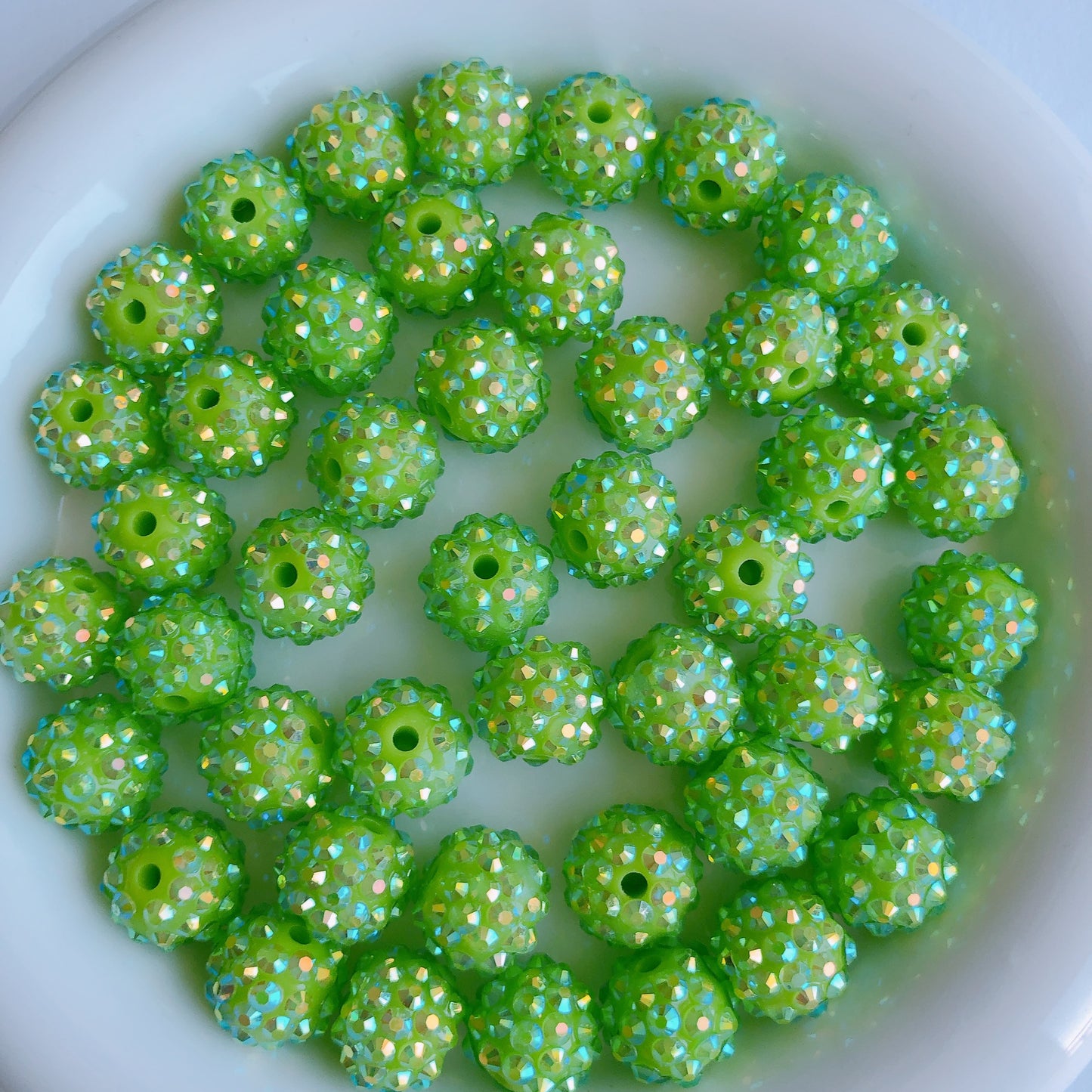 Bubblegum Round Rhinestone Beads 14mm Textured Shimmer 50pcs 21