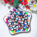 Silicone Focal Beads Christmas Snowman Wearing Scarf 20pcs 3
