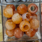 Vintage Acrylic Large Hole Beads 10-11.6mm Earth Tone Crackle 1pc 14