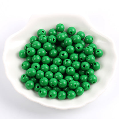 Solid Color Round Acrylic Beads 6mm Glossy Finish 600pcs 27