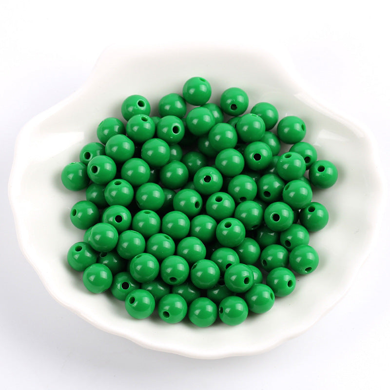 Solid Color Round Acrylic Beads 6mm Glossy Finish 600pcs 27