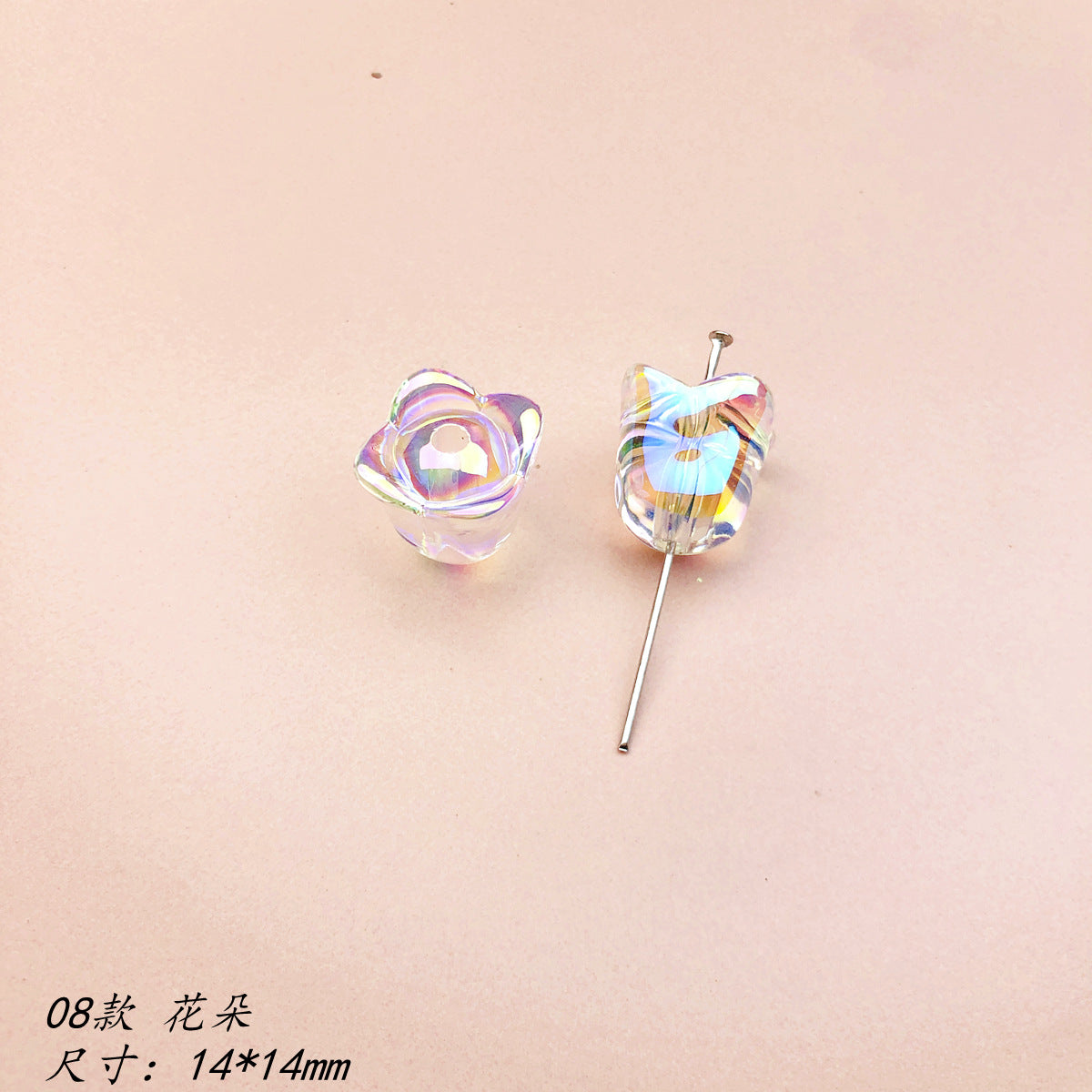 Transparent Bow Series Acrylic Beads AB Colored Plating 11