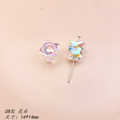 Transparent Bow Series Acrylic Beads AB Colored Plating 11