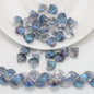 Electroplated Shell Glass Beads 10mm Glossy Ridged Surface 60pcs 15