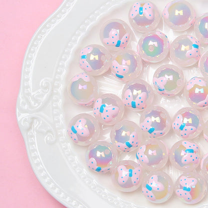 Hand Painted Daisy Bee Series Acrylic Beads 16mm Colorful Glossy 10pcs 15
