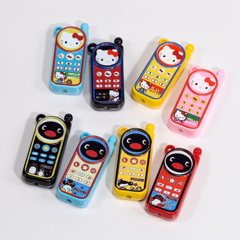 Hello KT & Pingu Phone Acrylic Square Beads 40mm 10pcs 5