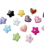 Star and Strawberry Heart Metal Beads Glossy Painted Colorful 10pcs 5
