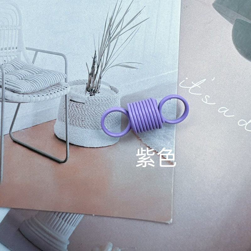 Alloy Spring Beading Stopper Keychain Hardware Colorful 29mm 30pcs 12