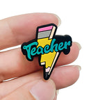 Silicone Focal Beads Student Pencil Teacher Text Yellow 20pcs 5
