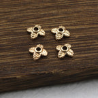 Brass Four-Leaf Flower Bead Caps 5.5mm 1pc 3