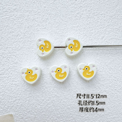 Animal and Plant Series Metal Beads 1.5mm Hole Double-Sided Painted Alloy 10pcs 9