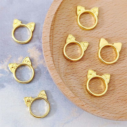 Cat Ear Metal Bead Frames 14mm Whimsical Star Lightning Design 100pcs 4