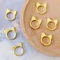 Cat Ear Metal Bead Frames 14mm Whimsical Star Lightning Design 100pcs 4