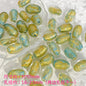Lampwork Glass Beads Olive Shaped Vintage Gold Foil Filled 1pc 8
