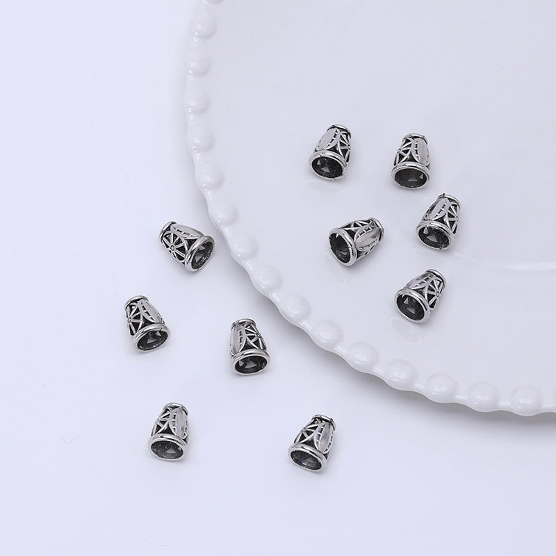 Hollow Tassel Cone CCB Plastic Beads 15x10mm Silver 500pcs
