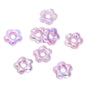 Plating Hollow Glitter Five Petal Flower Acrylic Beads 19mm 50pcs 12