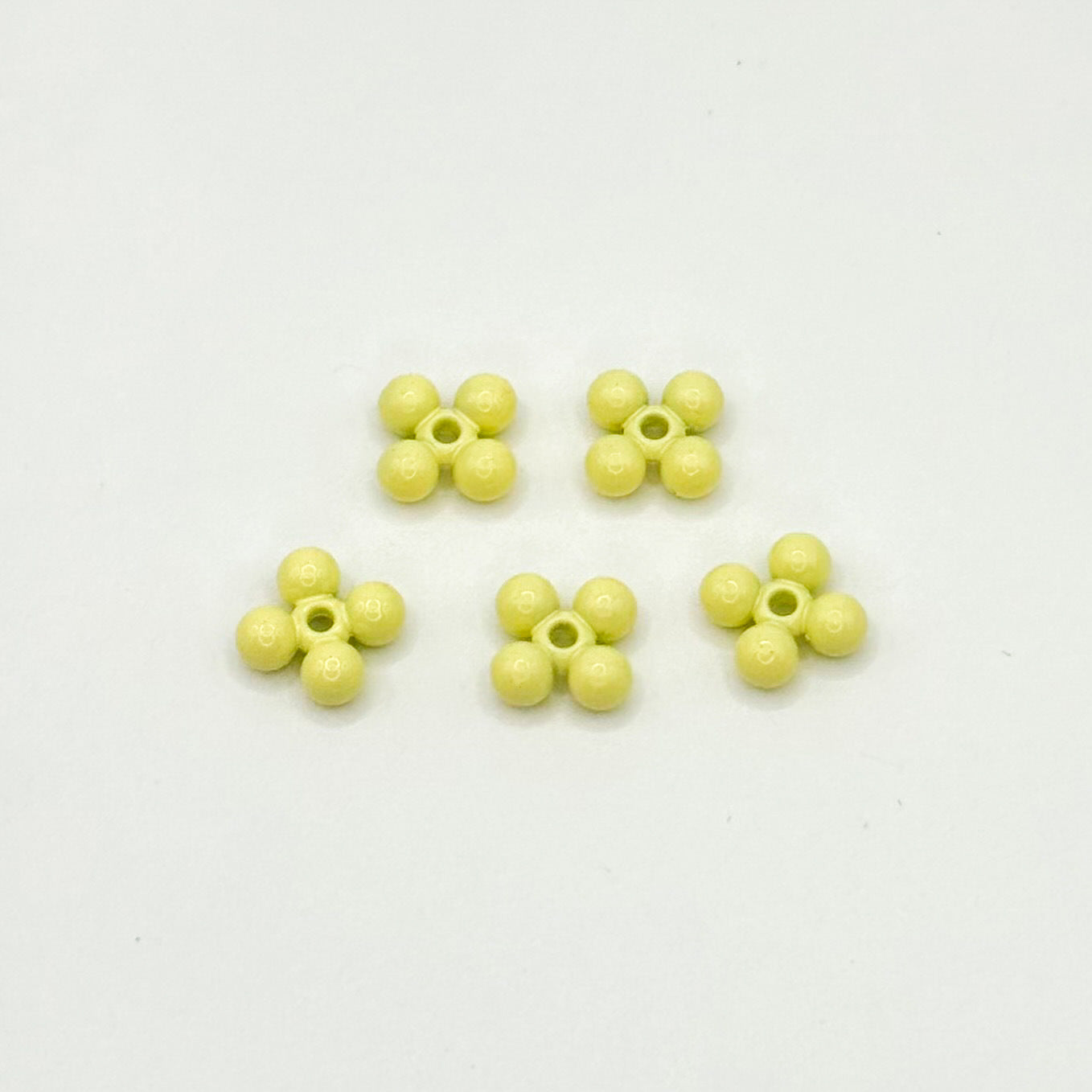 Four Leaf Clover Metal Beads 7.5mm Baking Painted Alloy Spacer 50pcs 11