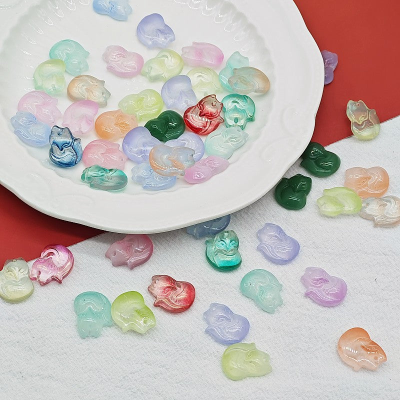 Czech Glass Beads Fox 18mm Translucent Pastel Colors 25pcs 3