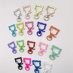 Zinc Alloy Puppy Head Keychain Clasps Spray Painted 35mm 20pcs 3